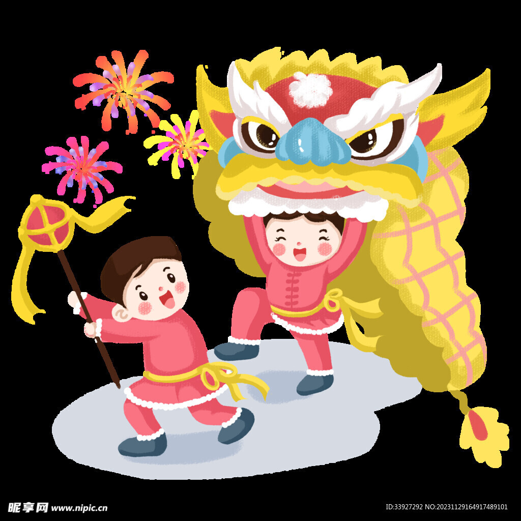 舞狮插画