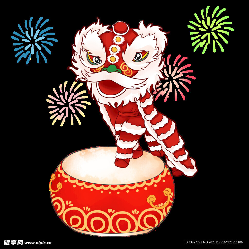 舞狮插画