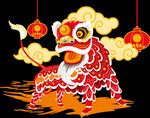 舞狮插画