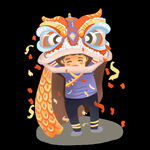 舞狮插画