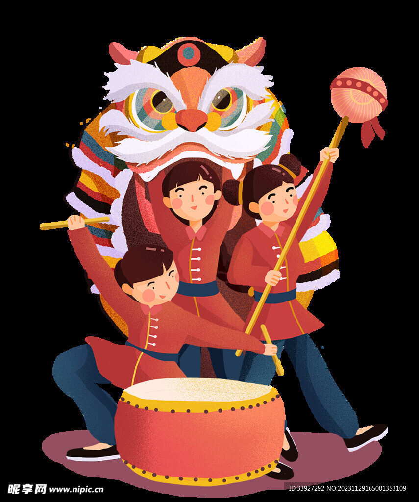 舞狮插画