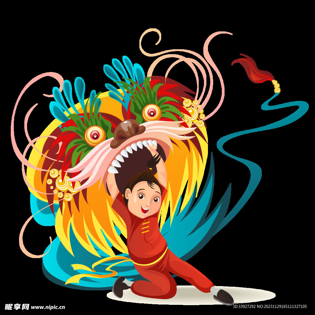 舞狮插画