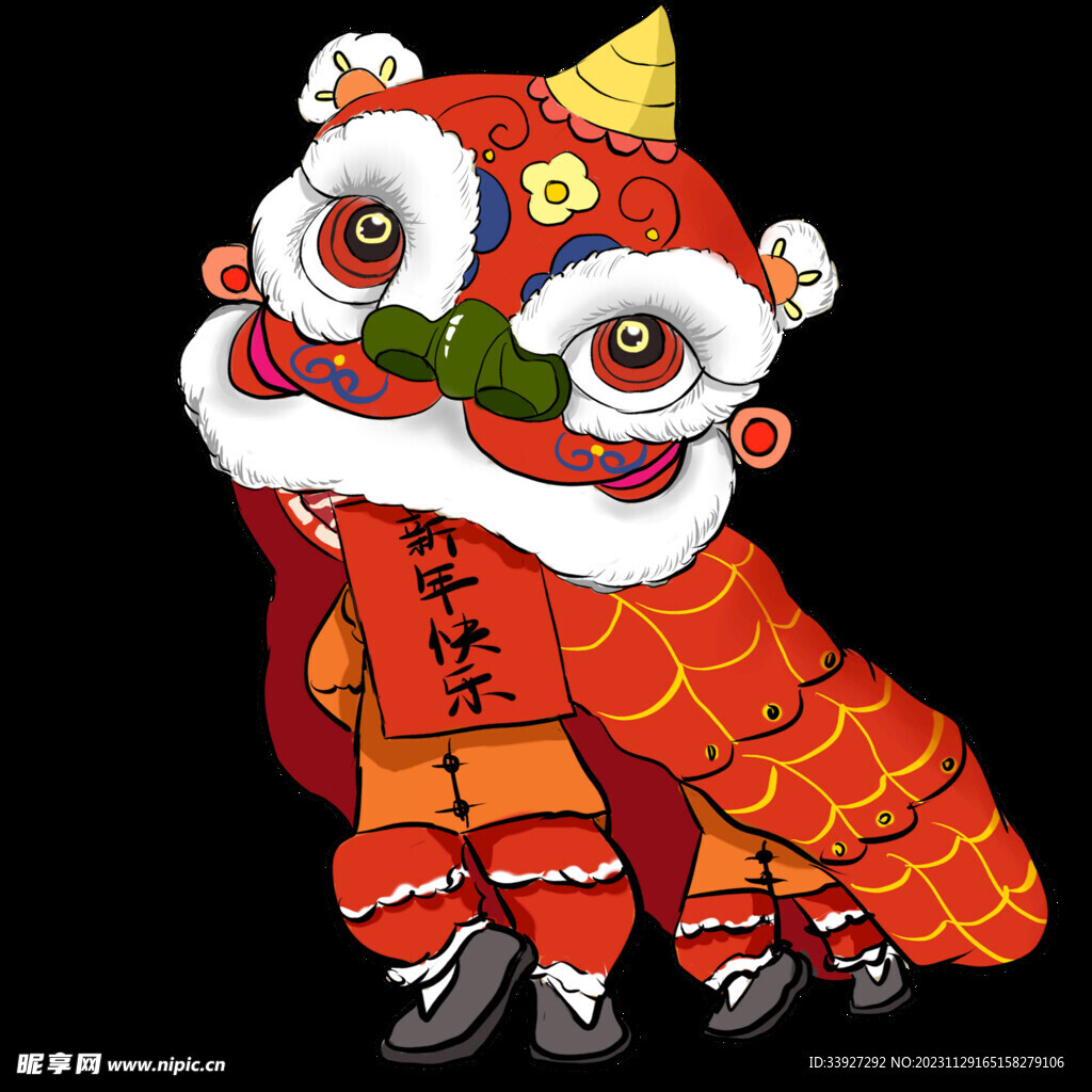 舞狮插画