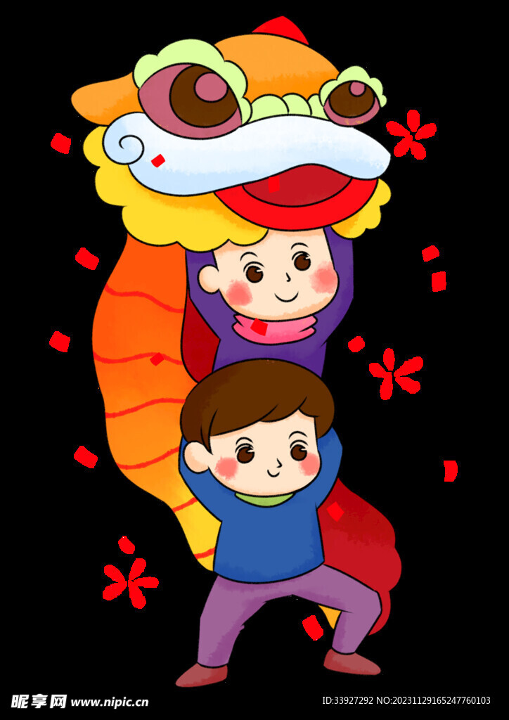 舞狮插画