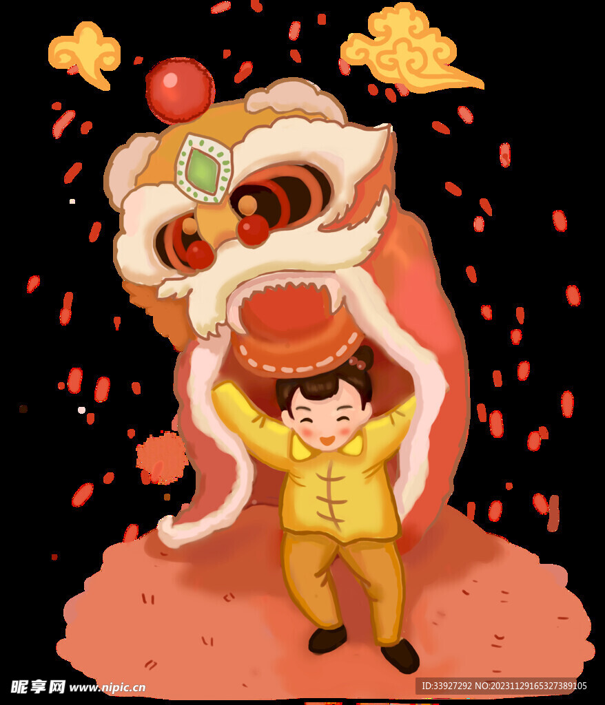 舞狮插画