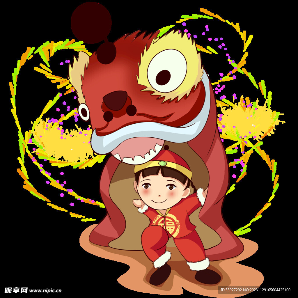舞狮插画
