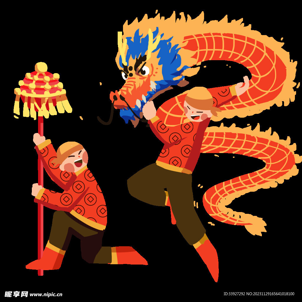 舞狮插画