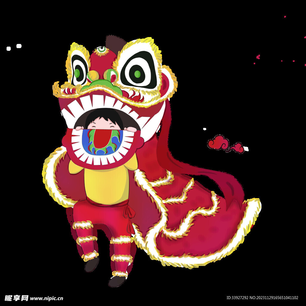 舞狮插画