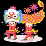 舞狮插画