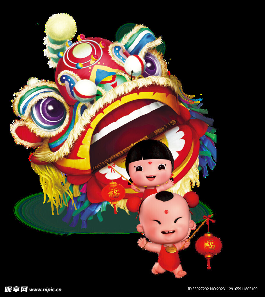 舞狮插画