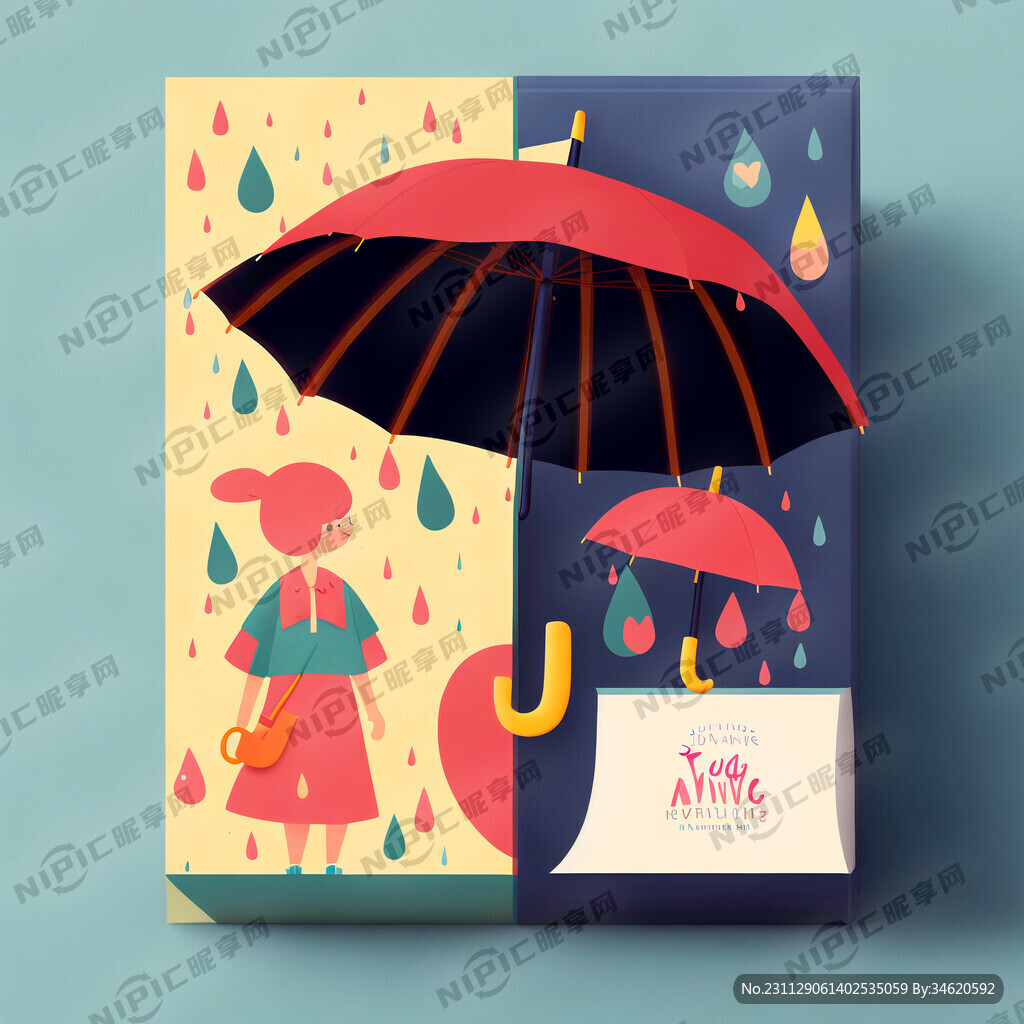 小雨伞 亲情 插画 包装设计