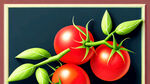 立体插画 , 千禧果 , 小番茄 , 鲜艳的颜色 , 红色果子 , 绿色枝条 , 高清分辨率 , 写实风格 , 生动活泼 , 自然光线 , 果实光滑