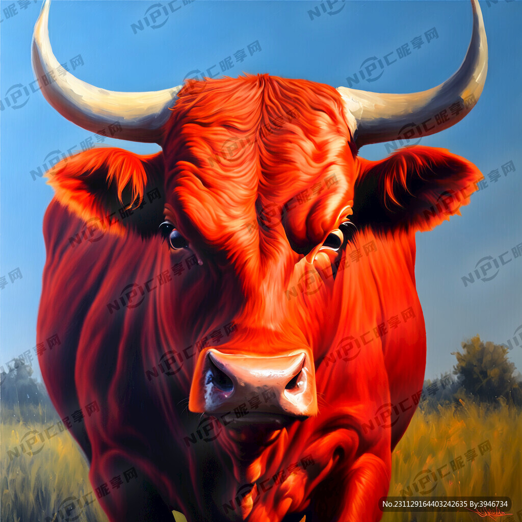 油画红牛