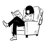 看报纸女孩