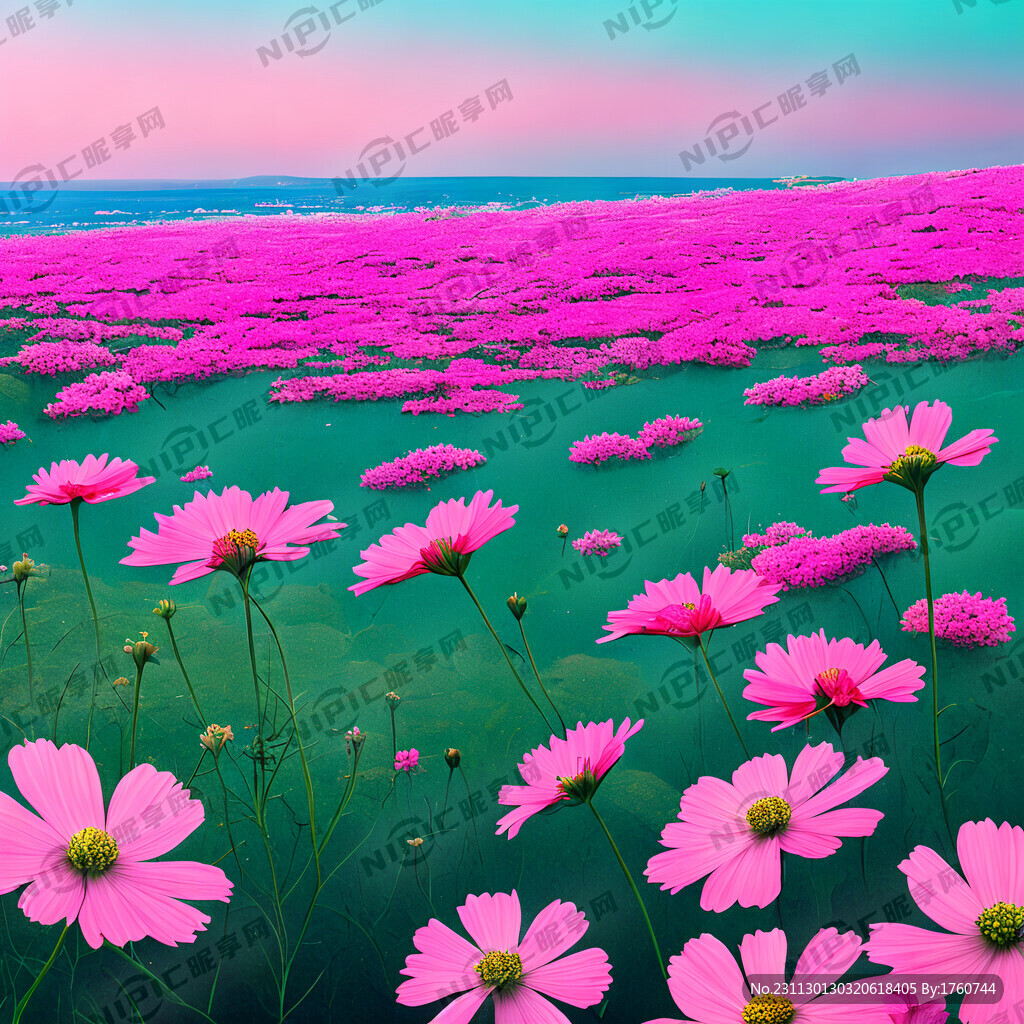 淡粉淡绿淡蓝