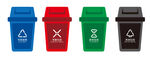 垃圾分类图标  四色垃圾桶