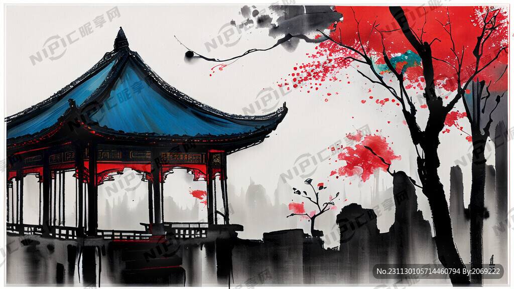 西洋参 中国风 油画