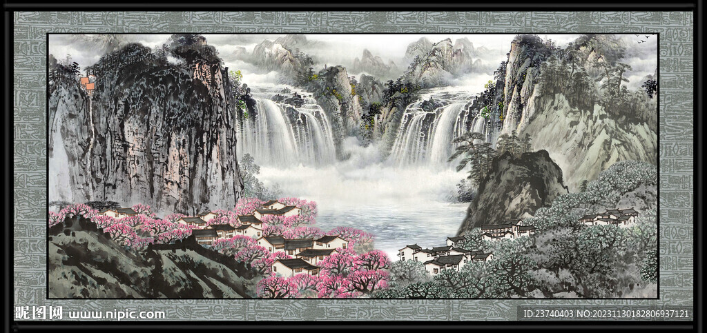 国画山水画 