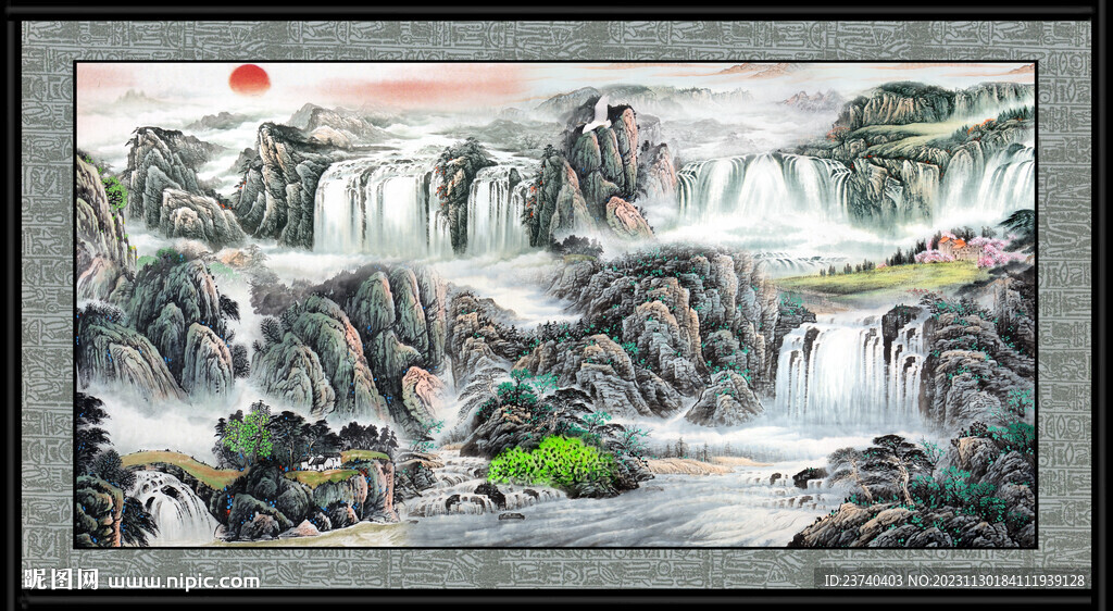 国画山水画 