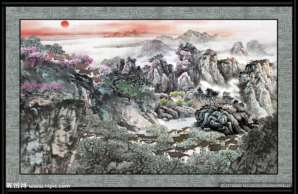 国画山水画 