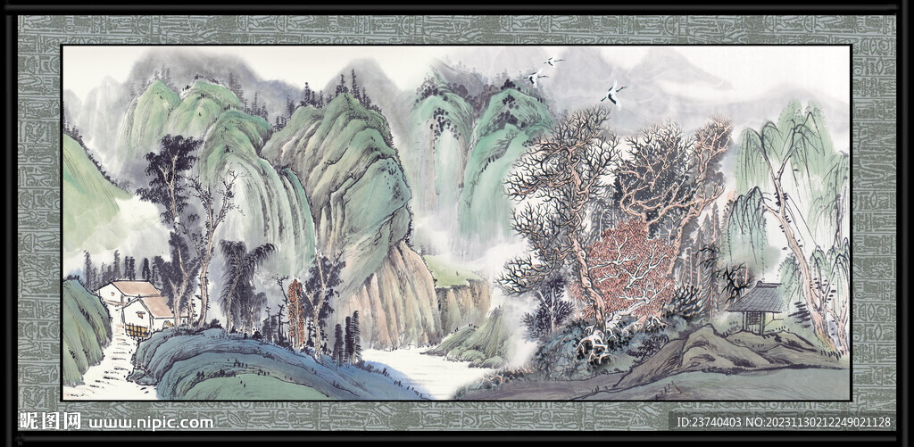 国画山水画 