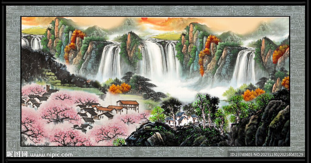 中国画山水 