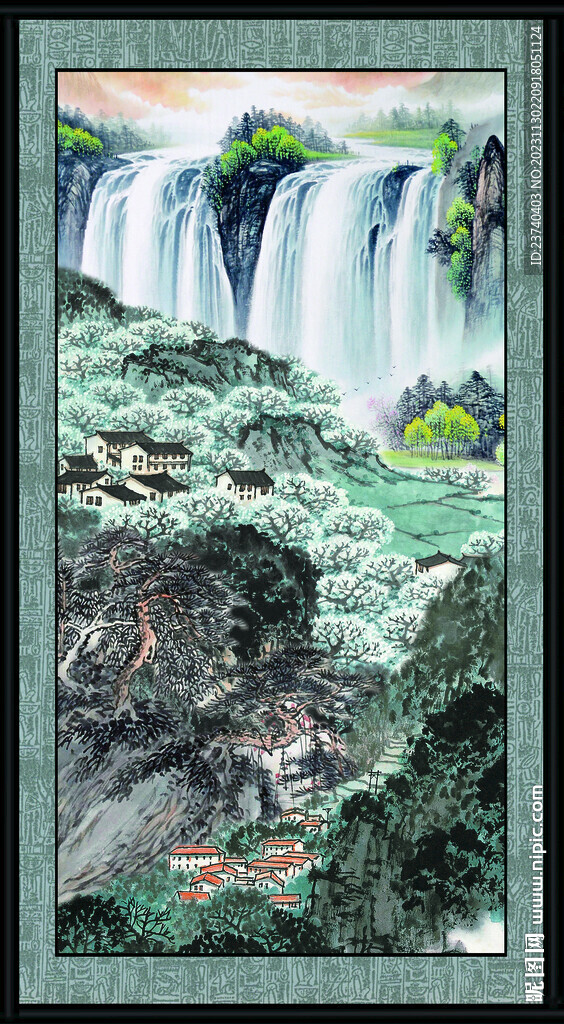 竖幅国画 