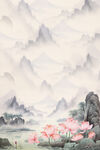 荷花中国风背景