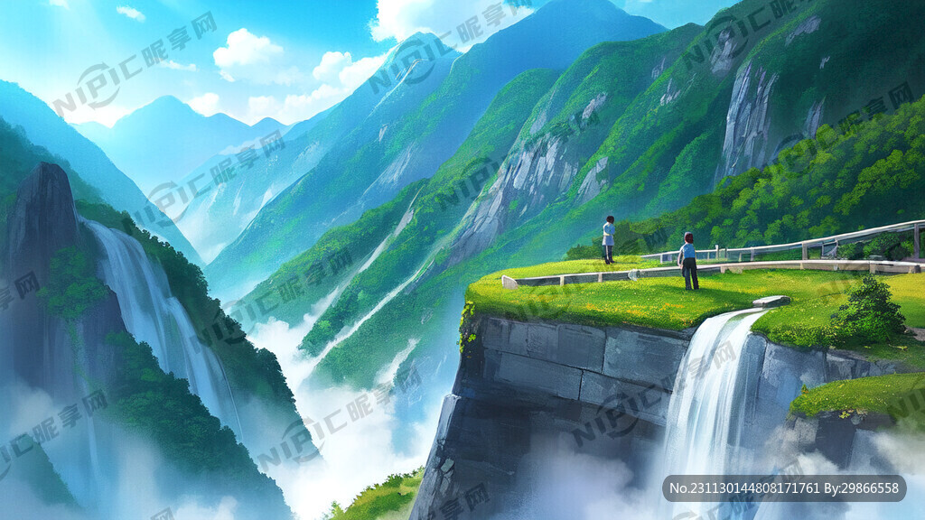 太行山 漫画风格 远近景结合