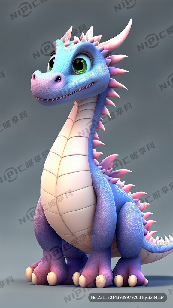 卡通龙形象设计 全身像 软乎乎