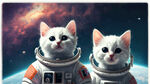 太空宇宙 小白猫 宇航员