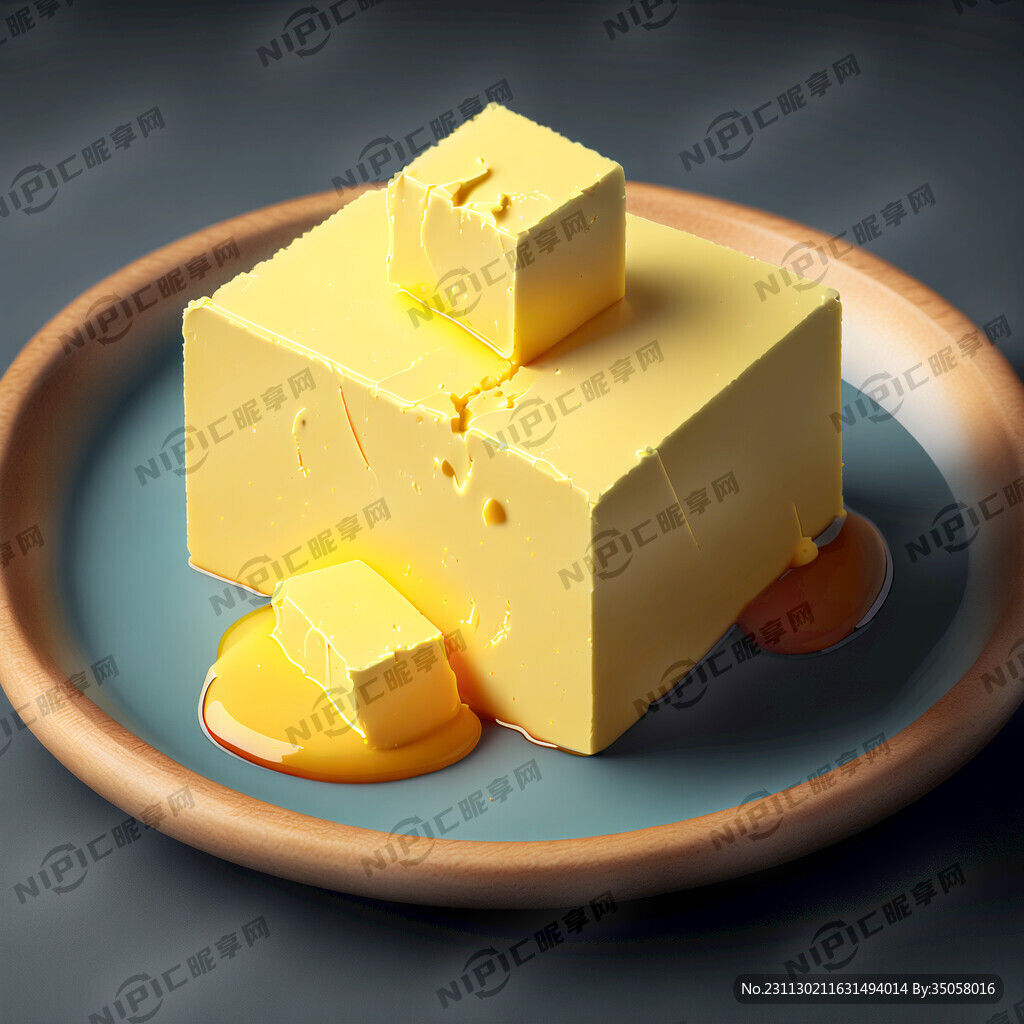 盘子里的黄油块