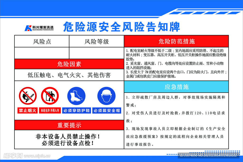 危险源安全风险告知牌