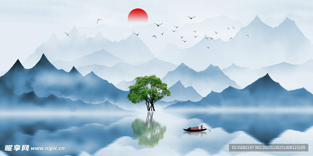 新中式现代山水框画
