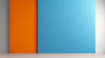 墙体设计橙色蓝色碰撞的简洁风搭配