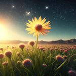 太阳，星星，花草植物，自然风光