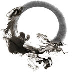 龙形水墨 