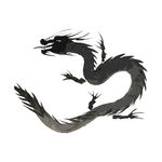 龙形水墨  