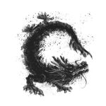 龙形水墨 