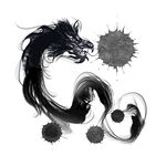 龙形水墨  