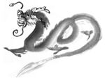 龙形水墨 