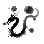 龙形水墨 