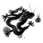 龙水墨画 