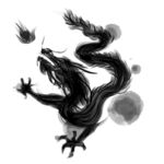 龙水墨画 