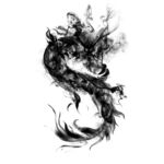 龙形水墨 