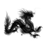 龙形水墨 