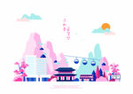 城市插画 