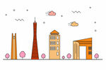 城市插画  