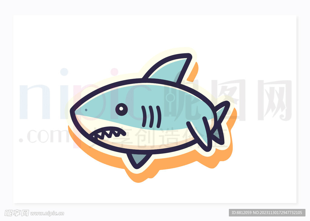 鲨鱼贴纸设计