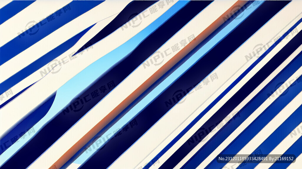 蓝白条纹相间斜平面图
